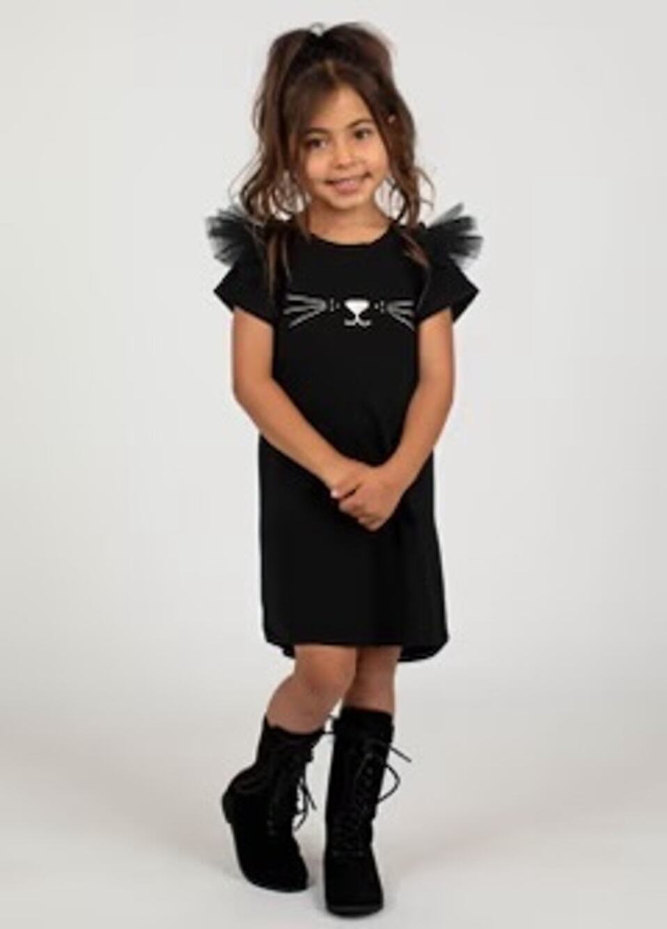 Joyfolie Mia Joy Peyton Dress in Black Girl's Size 6